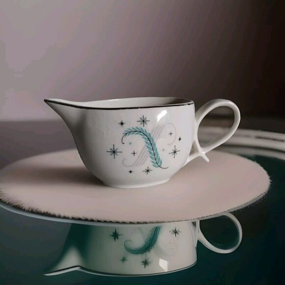 VTG Atomic Canonsburg Pottery Allegheny Ware Blue Heaven Creamer MCM - Chipped - Picture 1 of 10
